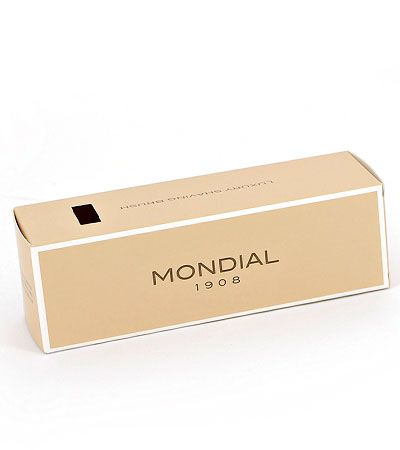 Помазок для бритья Mondial, пластик, кабан, рукоять - матовый серебристый цвет