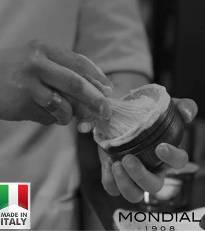 Крем для бритья Mondial "MANDARINO E SPEZIE" с ароматом мандарина и специй, деревянная чаша, 140 мл
